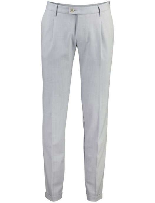 Pantalon flatfront Alberto grijs wol slim fit - Image 1