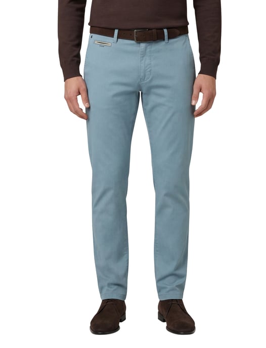 katoenen Gardeur Pantalon effen blauw normale fit - Image 1