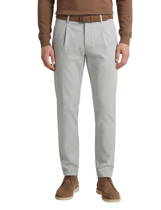 Gardeur Pantalon katoen grijs flatfront effen - Image 1