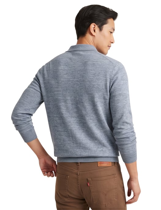 Poloshirt Profuomo grijs normale fit gemeleerd - Image 2