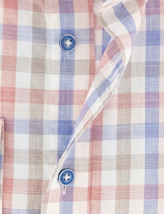 Overhemd Giordano geruit rood blauw met borstzak - Image 4