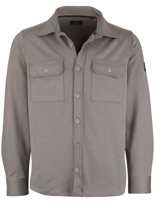 Taupe Overshirt Casa Moda twill structuur en knoopsluiting - Image 1