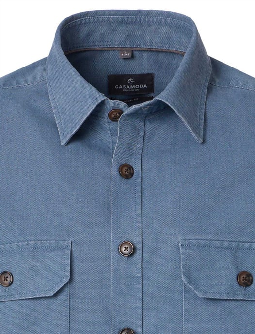 Casa Moda Casual Fit overshirt blauw wijde fit katoen - Image 3