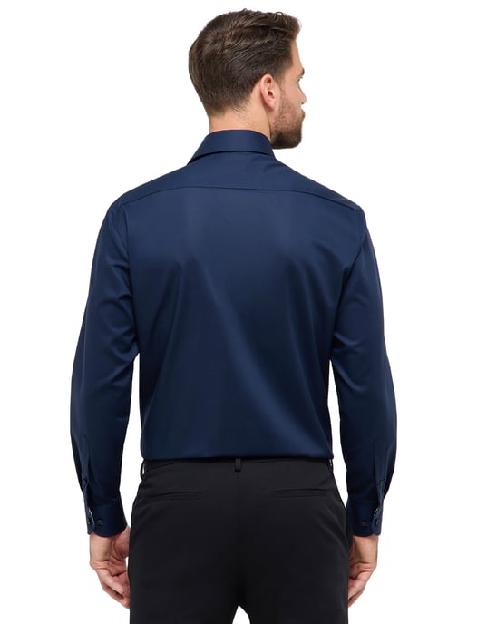 Overhemd donkerblauw Eterna Comfort Fit klassiek katoen - Image 2