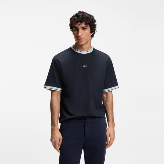 Men's Boss Te_Blocks 00404 in Dark Blue - Image 2