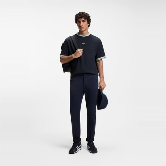 Men's Boss Te_Blocks 00404 in Dark Blue - Image 5