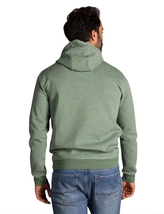 Hoodie met buidelzak New Zealand groen gemeleerd en oranje details - Image 2
