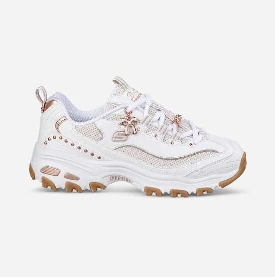 Skechers D'lites - 20th Anniversary Womens Casual Trainers White/rose Gold - Image 1