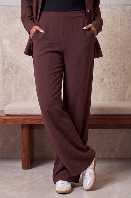 Wide Leg Stretch Trousers - Image 1