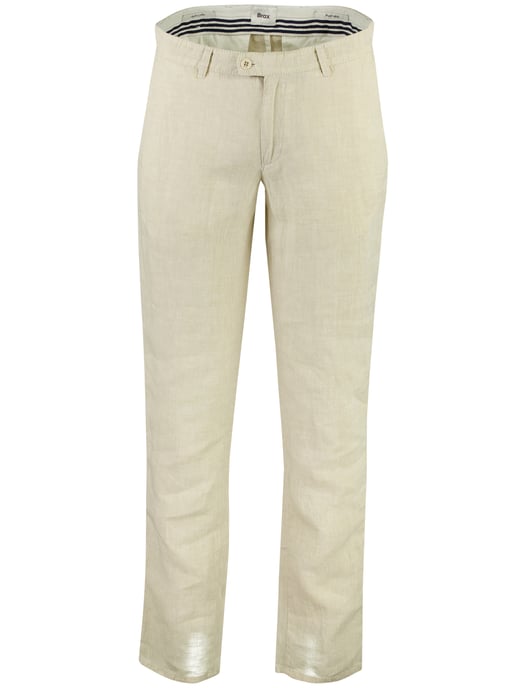 Beige chino wijde fit Brax linnen - Image 1