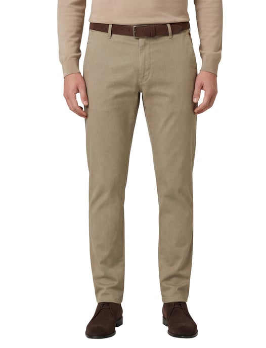 Meyer Pantalon Bonn camel effen katoen - Image 1