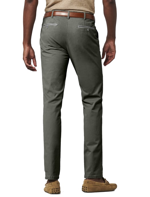 Olijfgroene Meyer katoenen broek New York effen katoen - Image 2