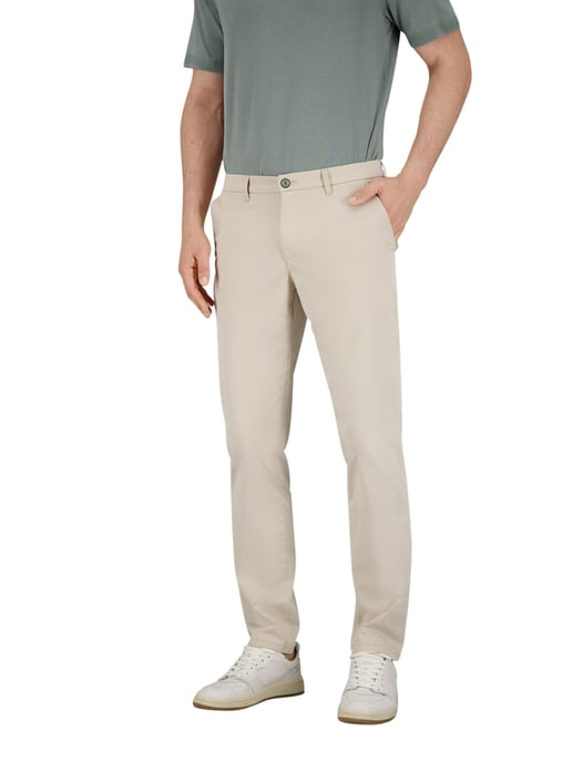 Gardeur Pantalon creme effen katoen - Image 1
