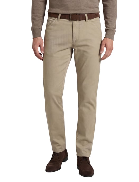 Meyer katoenen broek Chicago beige gestreept - Image 1