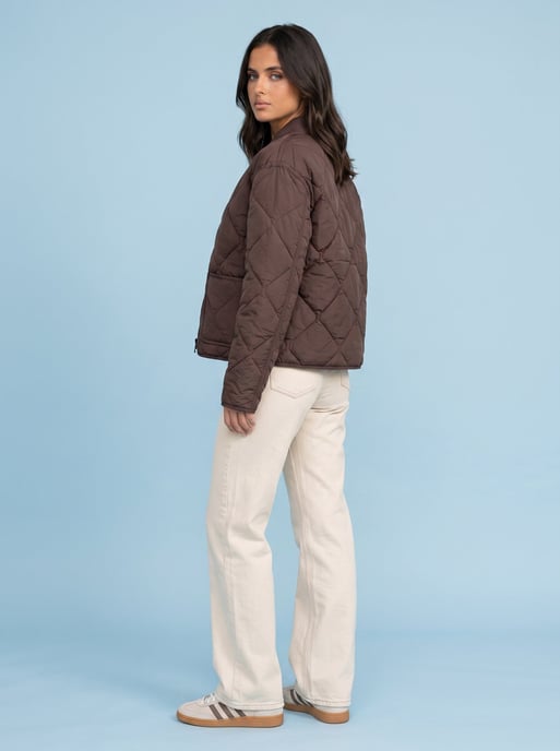 Chocolate Quilted Jacket - Image 2