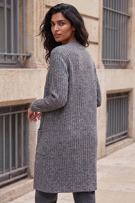 Ribbed Jersey Snit Cardigan - Image 3