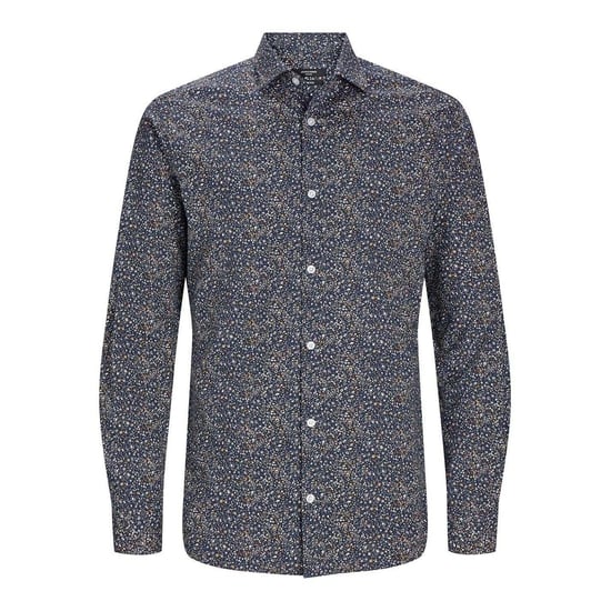 Jack And Jones Heren Gedrukt Slim Fit Langsleeve Shirt (Nachtlucht) - Image 1