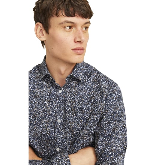 Jack And Jones Heren Gedrukt Slim Fit Langsleeve Shirt (Nachtlucht) - Image 3