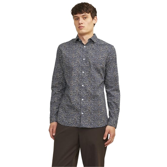 Jack And Jones Heren Gedrukt Slim Fit Langsleeve Shirt (Nachtlucht) - Image 4