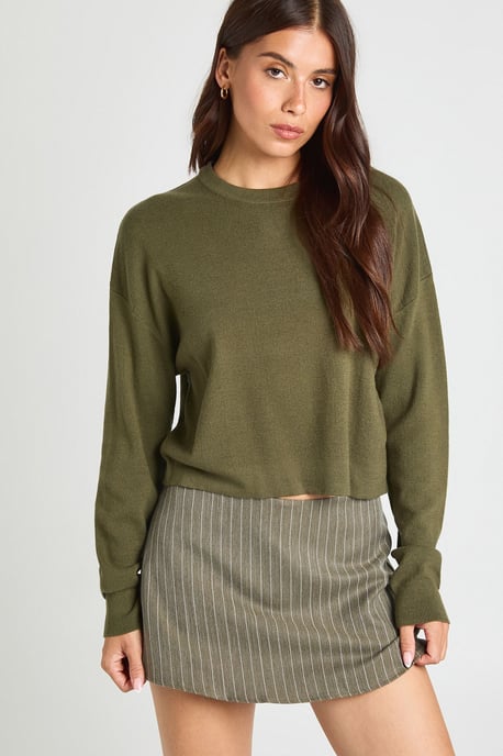 Round Neck Long Sleeve Knitted Top - Image 1