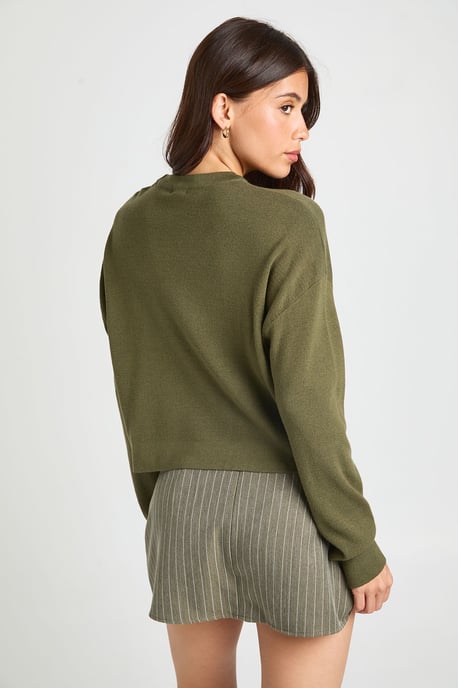 Round Neck Long Sleeve Knitted Top - Image 2