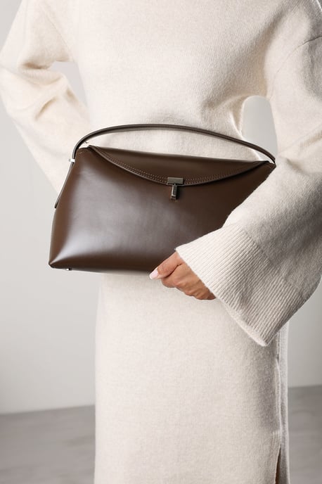 Where's That From Womens Havina Leather Grab Bag with Gold Clasp Detail - Image 2