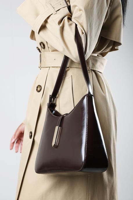 Where's That From Womens Grivya Leather Shoulder Bag With Trim Detail - Image 2