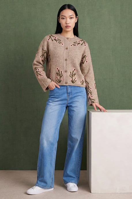 Floral Knitted Cardigan - Image 4