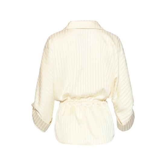 Smashed Lemon Blouse met structuurstreep en tailleceintuur | - Image 2