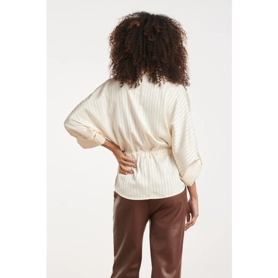 Smashed Lemon Blouse met structuurstreep en tailleceintuur | - Image 5