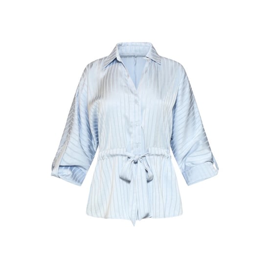 Smashed Lemon Blouse met structuurstreep en tailleceintuur | - Image 6