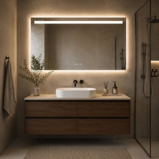 Vtw Living badkamerspiegel met led verlichting en verwarming 120 x 60 cm - Image 1