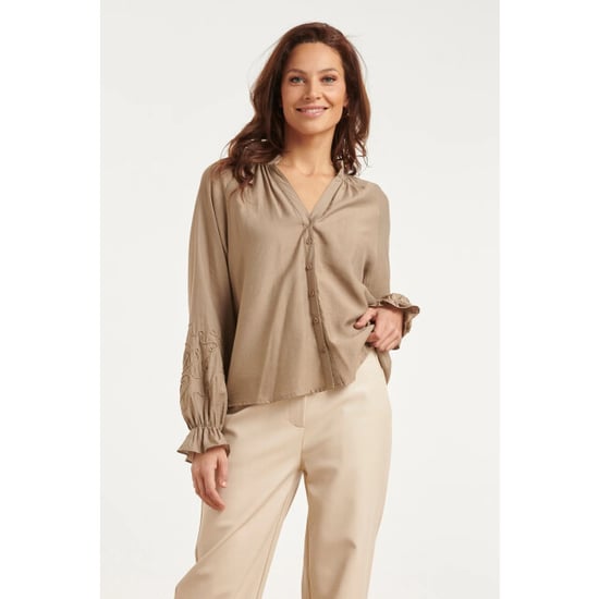 Smashed Lemon Blouse van luchtige stof met borduurdetails | - Image 1