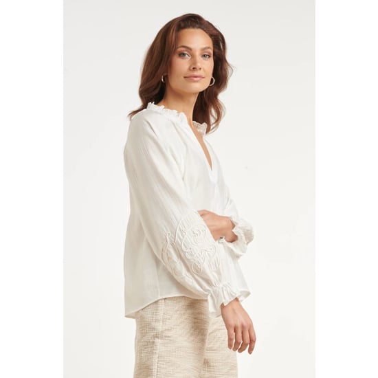 Smashed Lemon Blouse van luchtige stof met borduurdetails | - Image 6