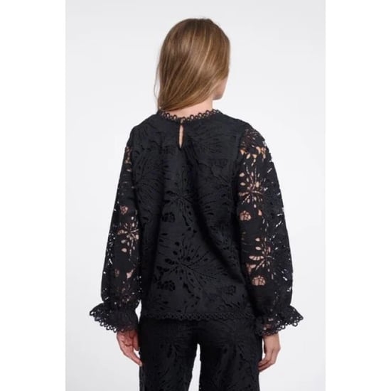 Rino & Pelle Rodiana.7002611 rino en pelle blouse with balloon sleeves black - Image 3