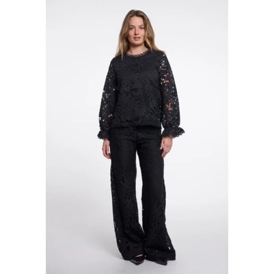 Rino & Pelle Rodiana.7002611 rino en pelle blouse with balloon sleeves black - Image 4