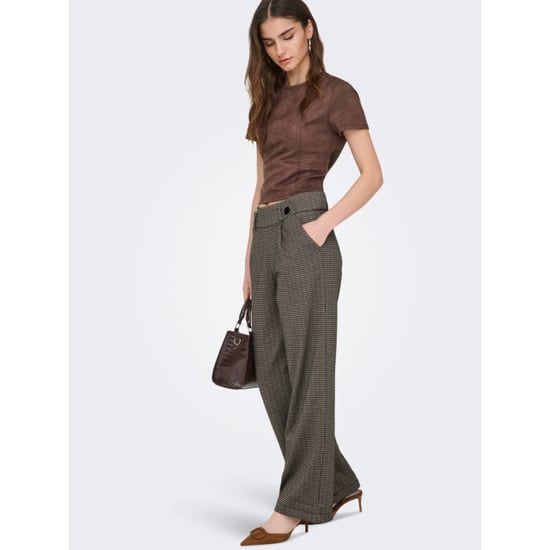 Jacqueline de Yong geggo mia long check pant jrs no 15242797 cobblestone - Image 2