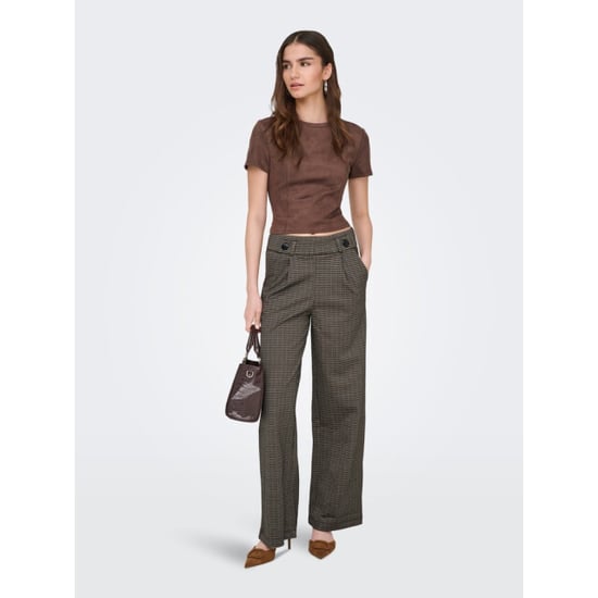 Jacqueline de Yong geggo mia long check pant jrs no 15242797 cobblestone - Image 4