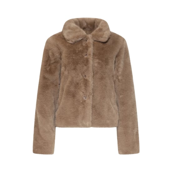 Smashed Lemon Korte faux fur jas met kraag | - Image 6