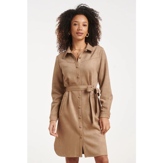 Smashed Lemon Faux suède jurk met tailleceintuur | - Image 1