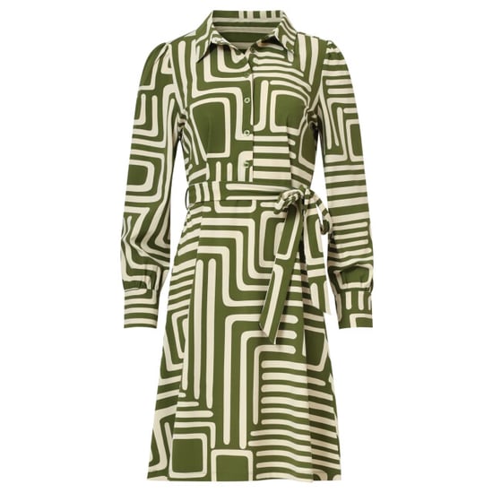 Smashed Lemon 25658 army en sand geometrische jurk in travelkwaliteit | - Image 2
