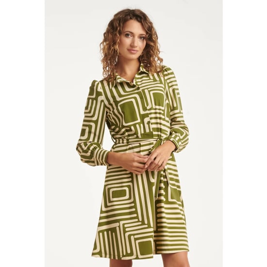 Smashed Lemon 25658 army en sand geometrische jurk in travelkwaliteit | - Image 4