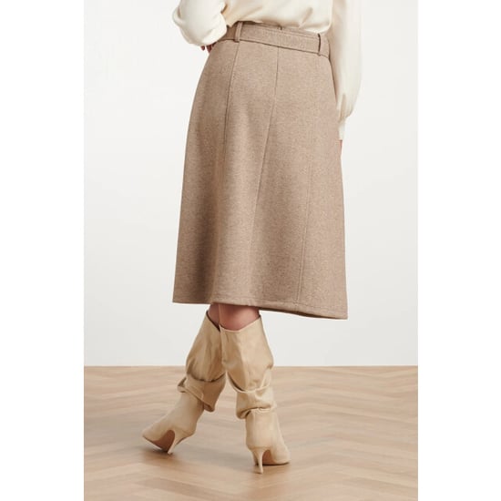 Smashed Lemon Midi rok van geweven stof met visgraatstructuur | - Image 2