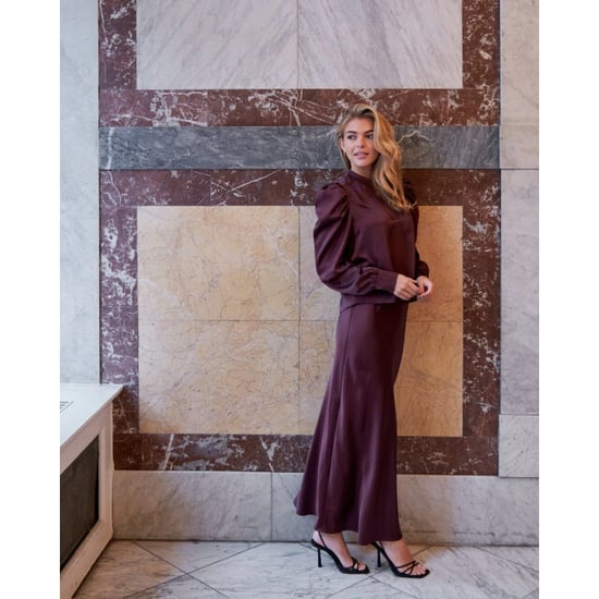 Neo Noir vicky heavy sateen skirt 159588 174 burgundy - Image 3