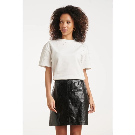 Smashed Lemon Ivoorkleurig t-shirt met decoratieve parels | - Image 2