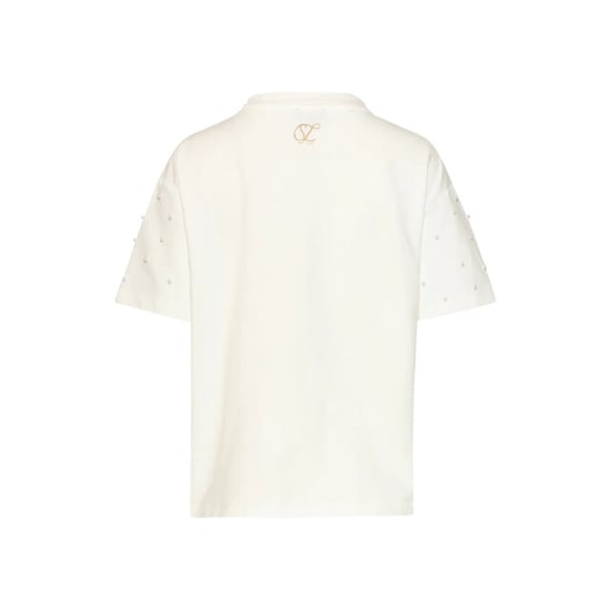 Smashed Lemon Ivoorkleurig t-shirt met decoratieve parels | - Image 3