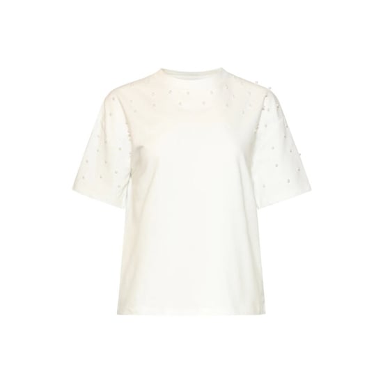 Smashed Lemon Ivoorkleurig t-shirt met decoratieve parels | - Image 6