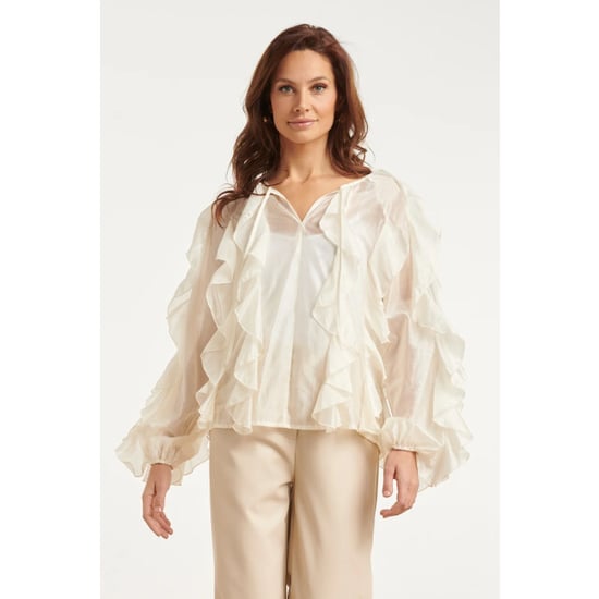 Smashed Lemon Blouse van luchtige stof met ruches | - Image 1
