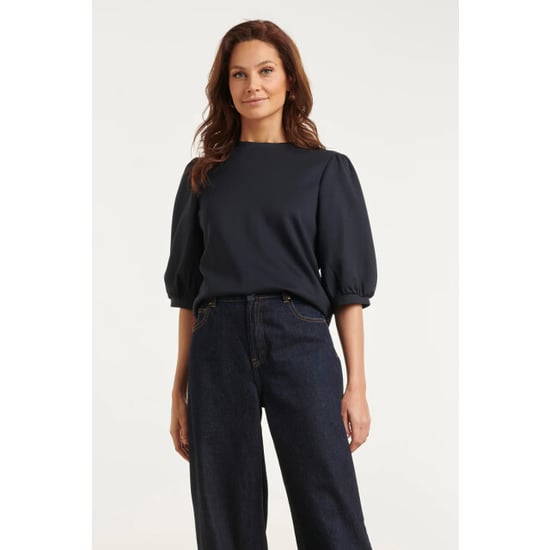 Smashed Lemon Stretch top met pofmouwen | - Image 1