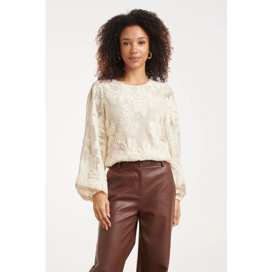 Smashed Lemon Mesh top met 3d bloemenborduursel | - Image 2